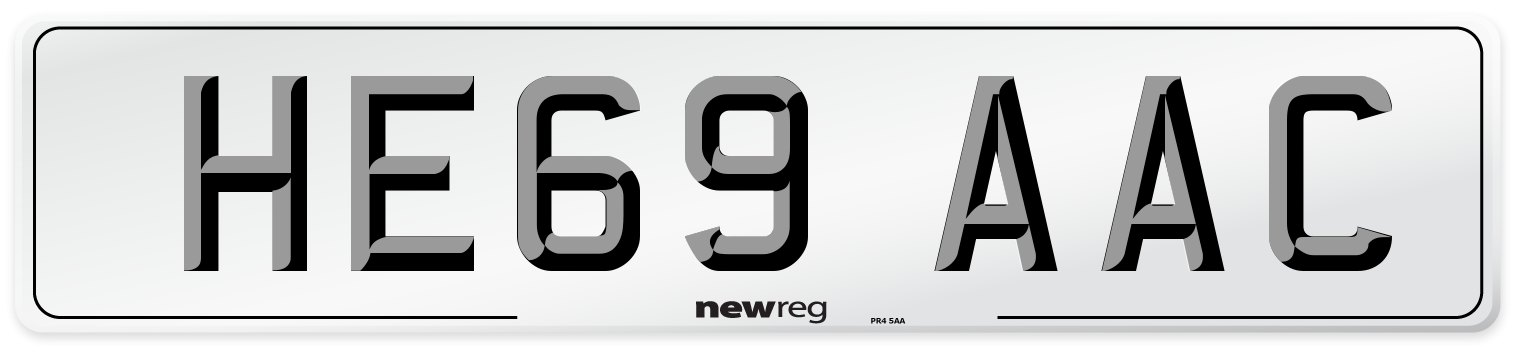 HE69 AAC Number Plate from New Reg